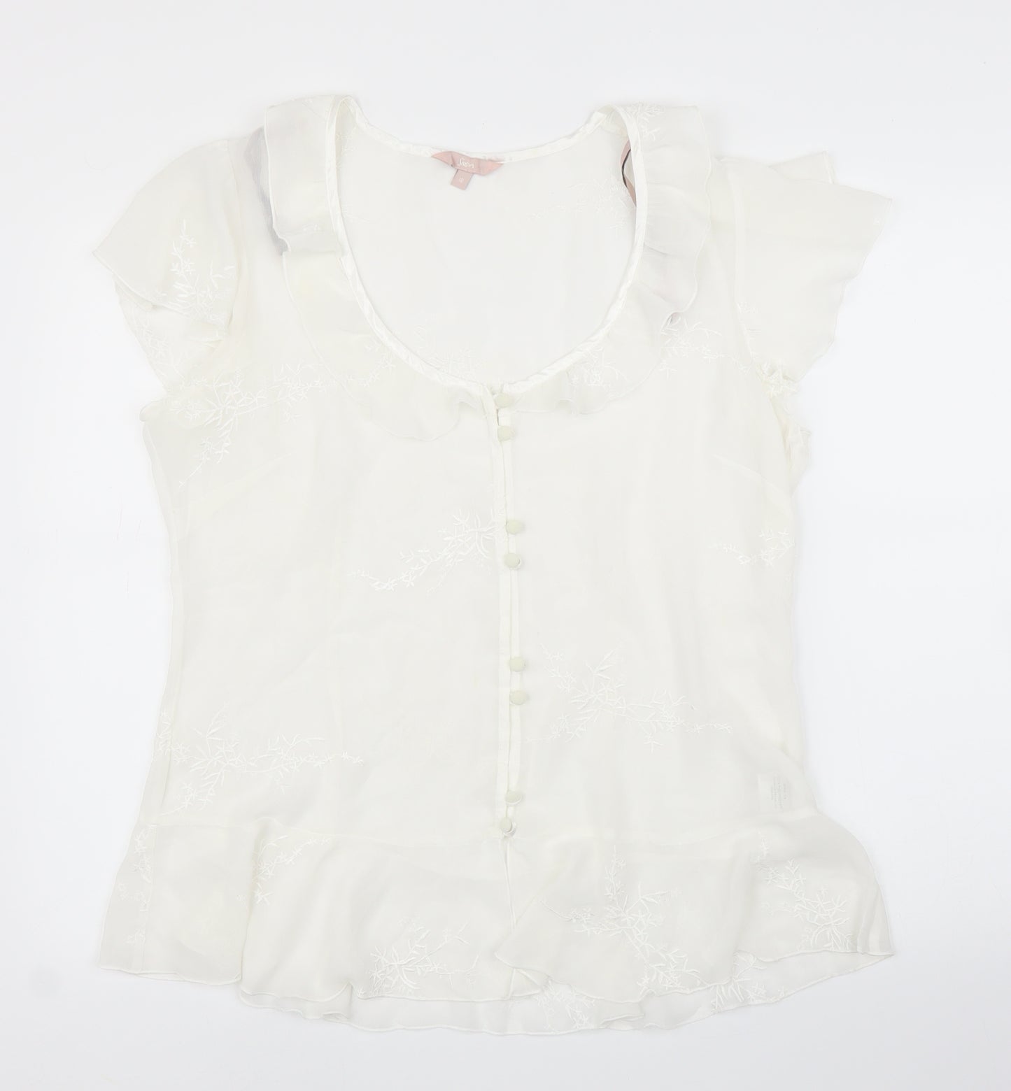 Soon Womens White Floral  Basic Blouse Size 18