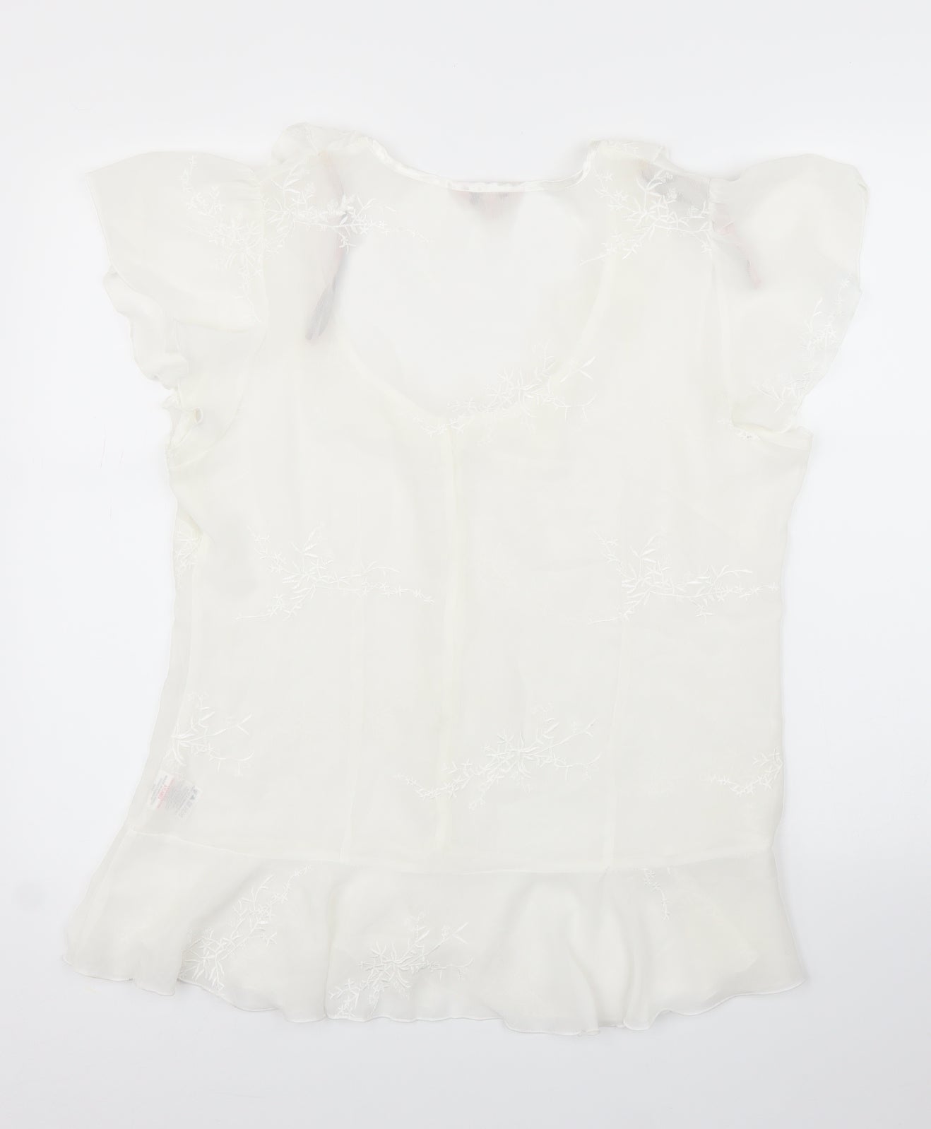 Soon Womens White Floral  Basic Blouse Size 18