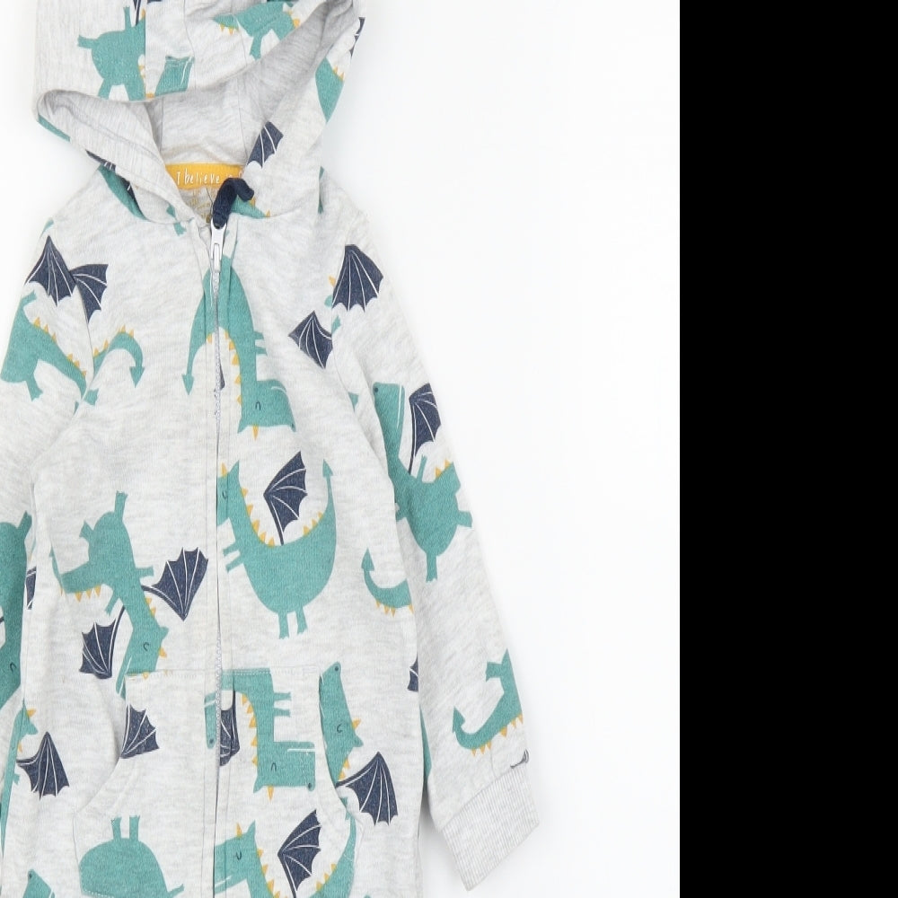 F&F Baby Grey   Babygrow One-Piece Size 9-12 Months  - Dragon