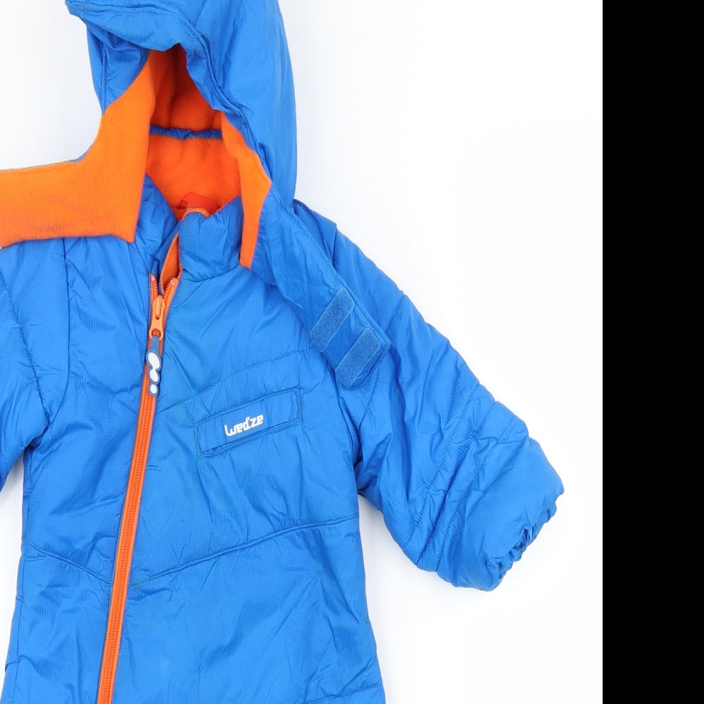 DECATHLON Boys Blue   Puffer Jacket Snowsuit Size 12 Months
