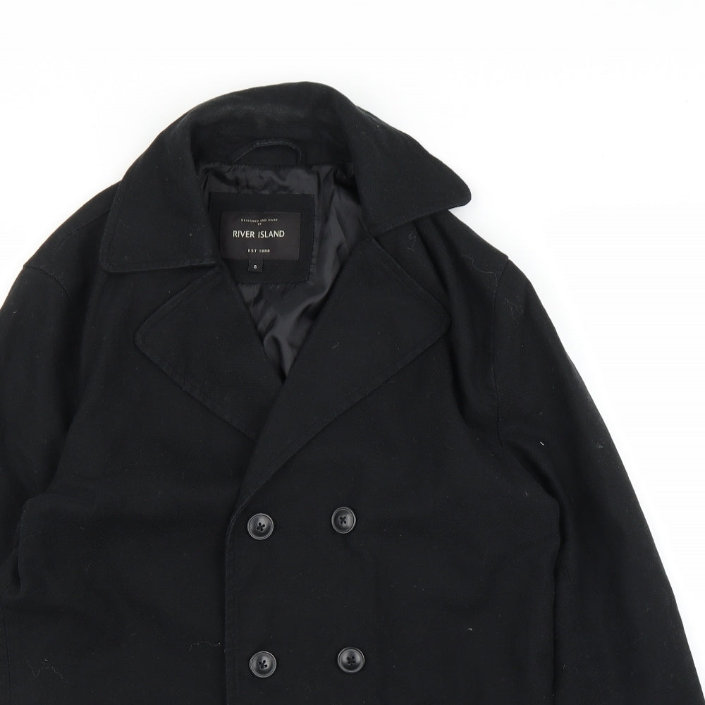 River Island Womens Black   Pea Coat Coat Size S