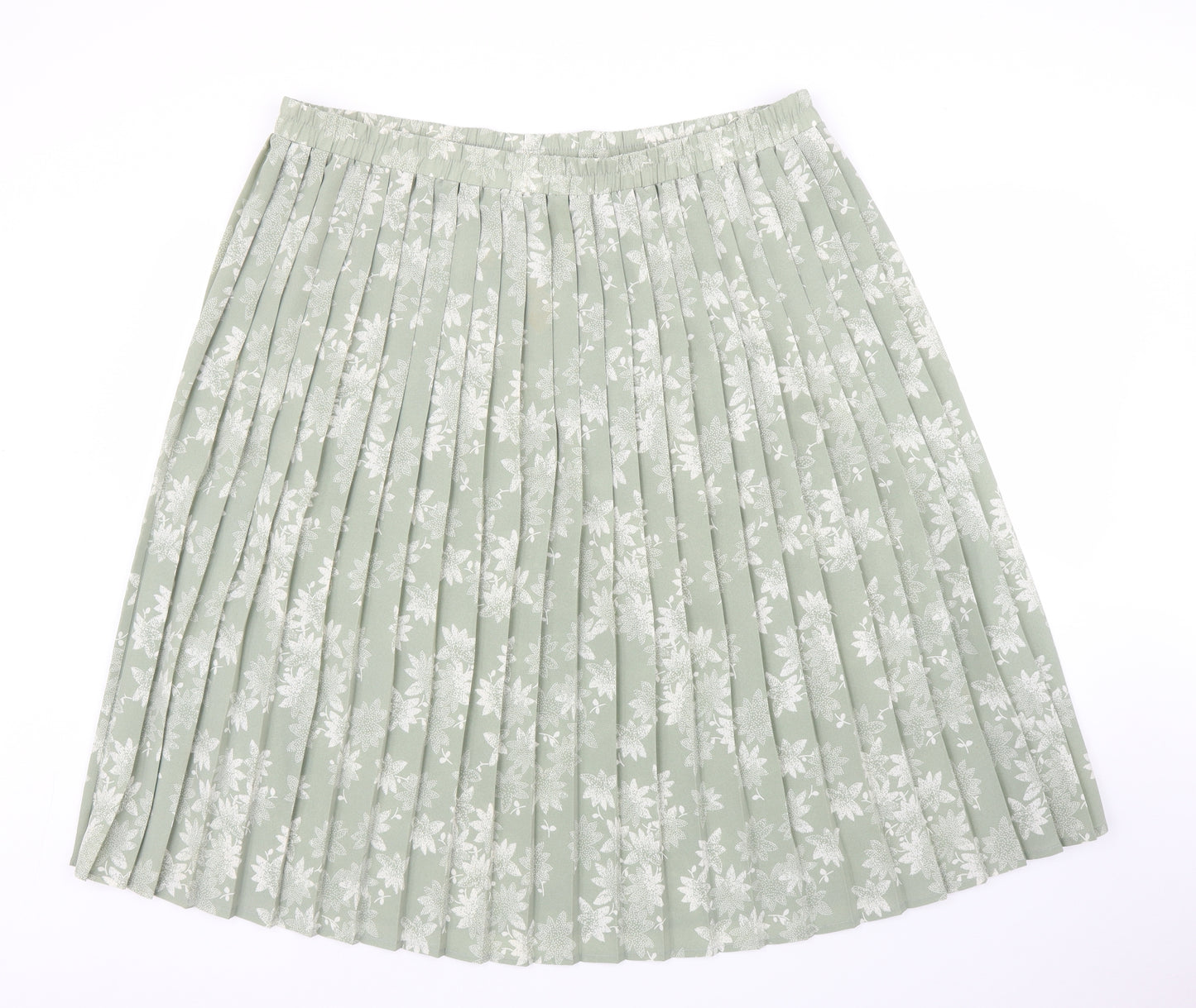 Bonmarché Womens Green Floral  Pleated Skirt Size 24