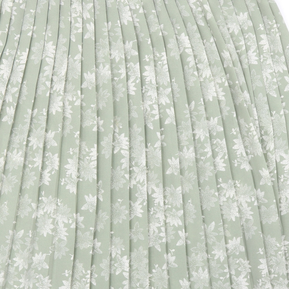 Bonmarché Womens Green Floral  Pleated Skirt Size 24