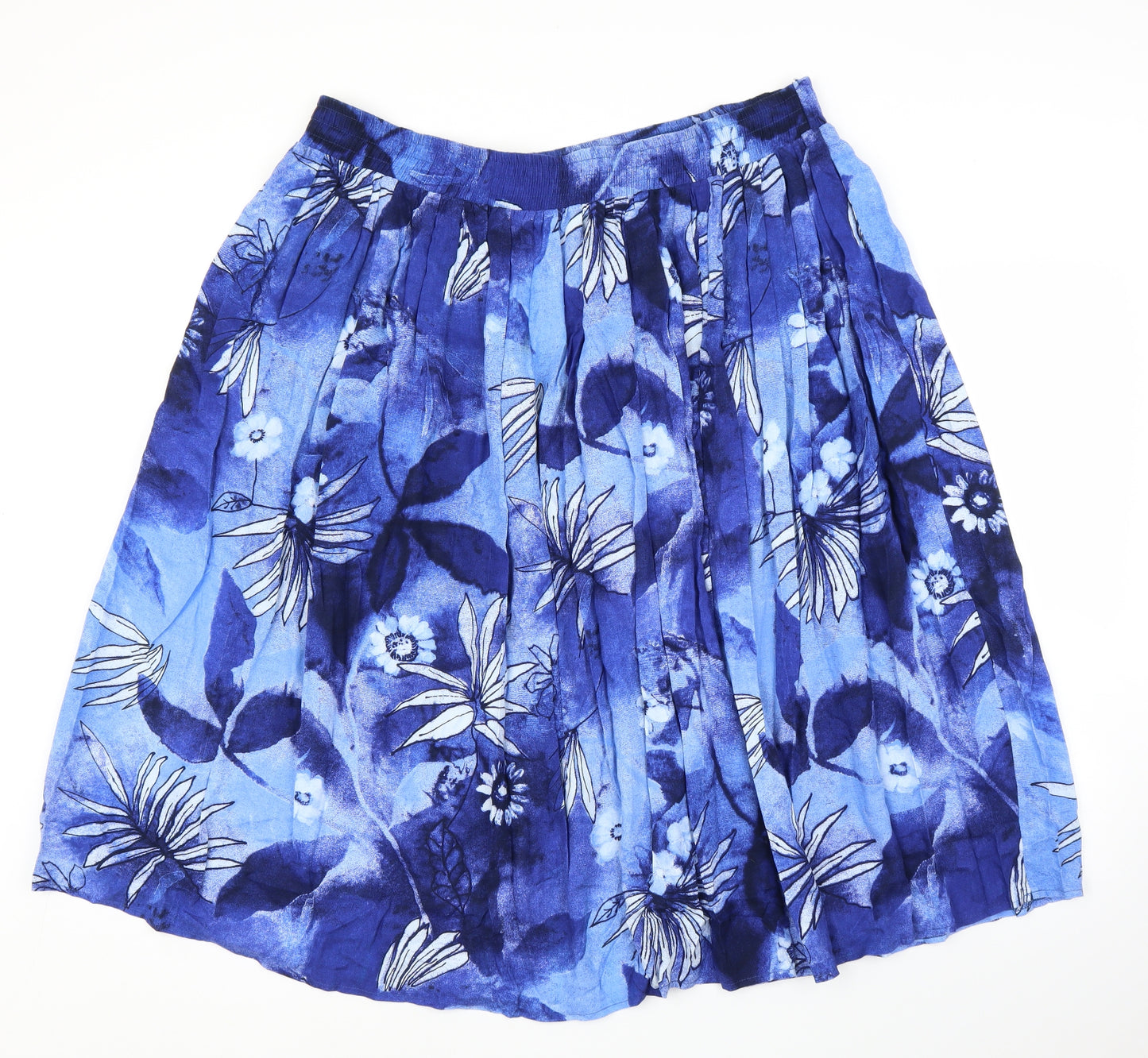 Berkertex Womens Blue Floral  A-Line Skirt Size 24