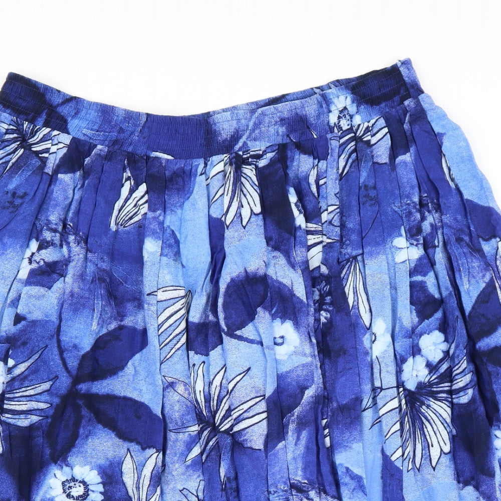 Berkertex Womens Blue Floral  A-Line Skirt Size 24