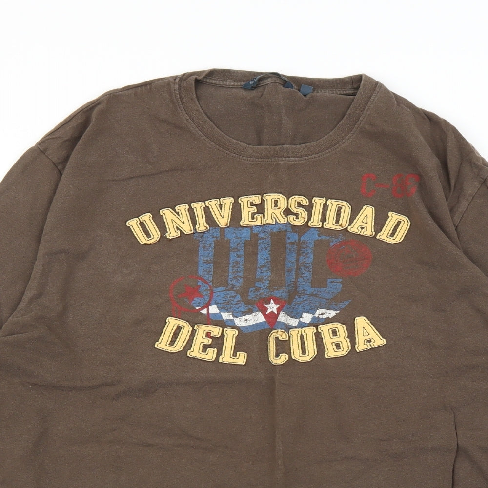 Lee Cooper Mens Brown    T-Shirt Size 2XL