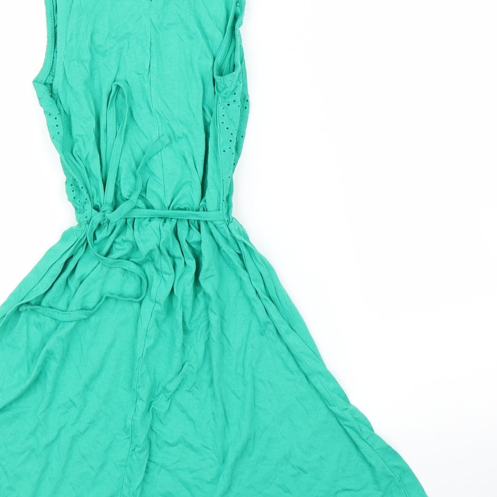 Primark Womens Green Floral  A-Line  Size 6