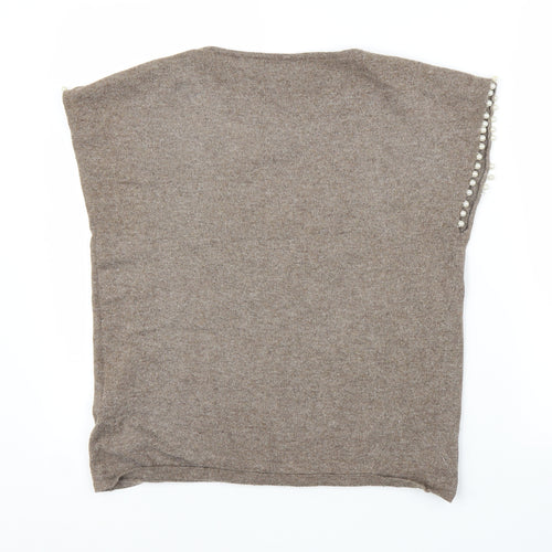 Layers Womens Brown   Basic Blouse Size M  - Pearls