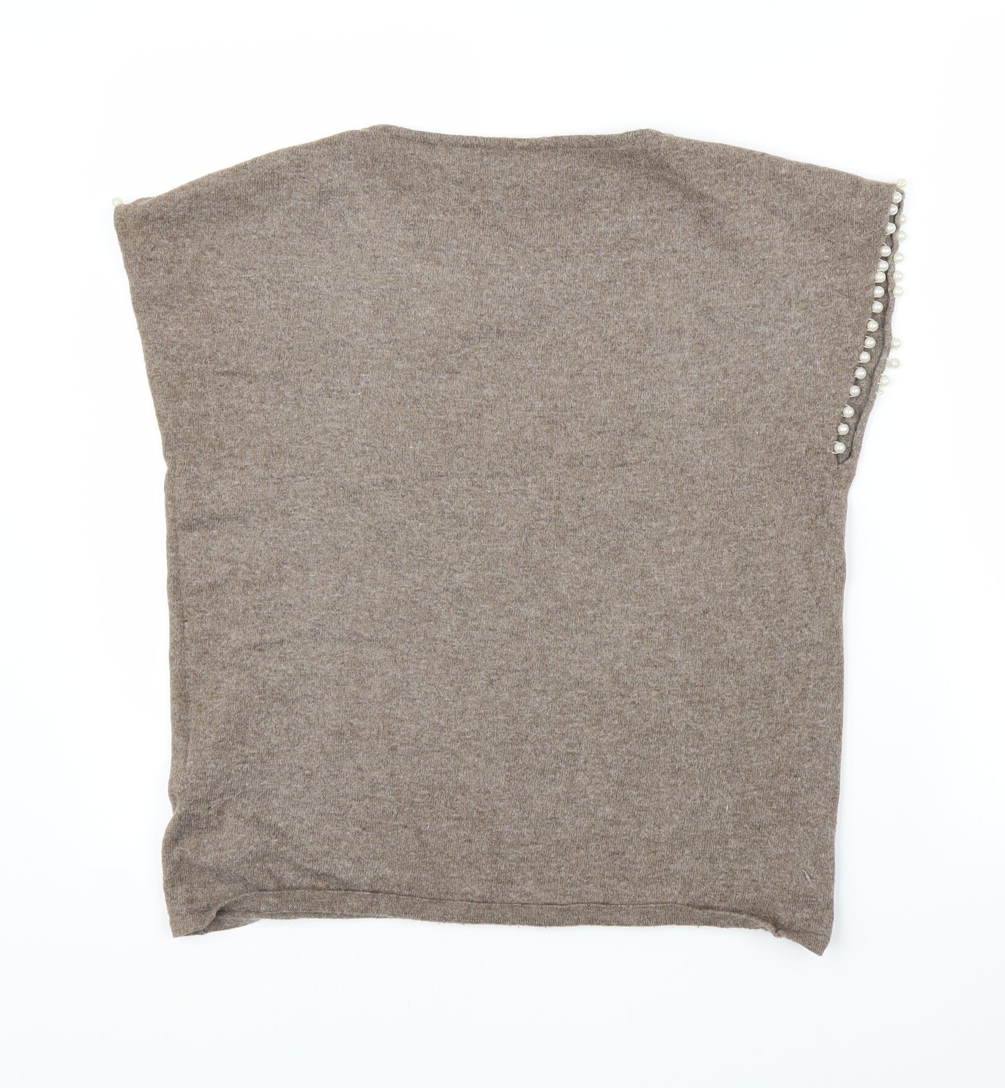 Layers Womens Brown   Basic Blouse Size M  - Pearls