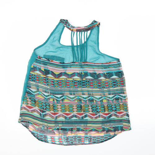 Primark Womens Blue Geometric  Basic Blouse Size 14