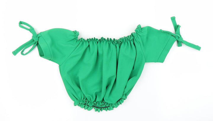 New Look Womens Green   Cropped Blouse Size 8