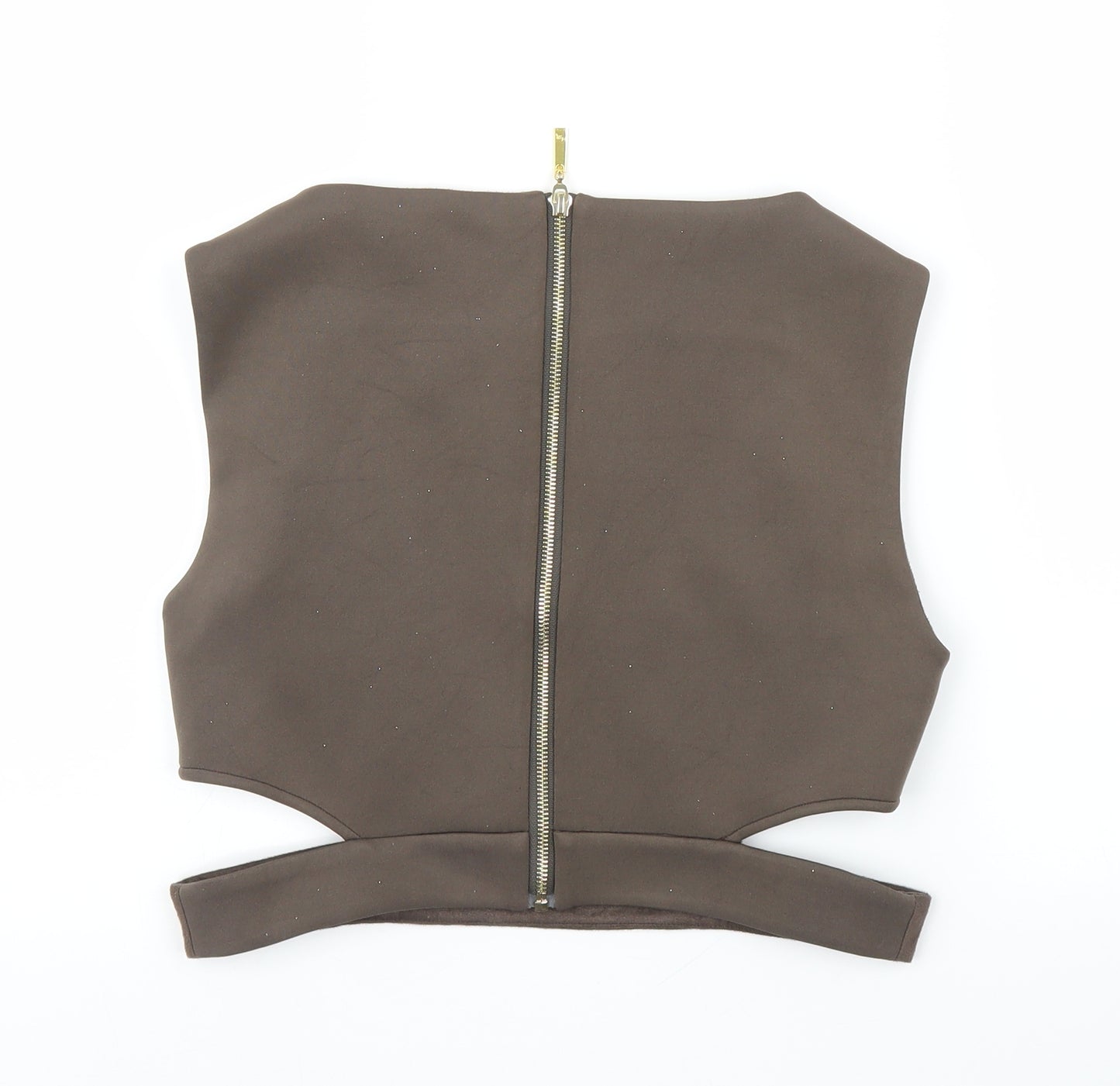 Mistress Rocks Womens Brown   Cropped Blouse Size L