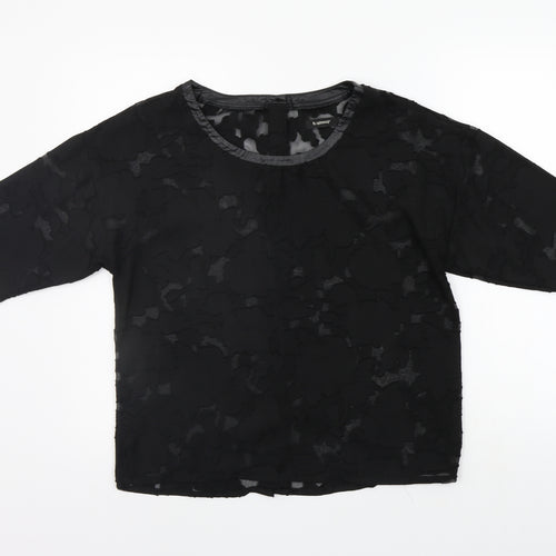 b.young Womens Black   Basic T-Shirt Size 8  - washable mark