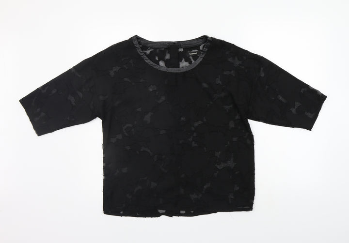 b.young Womens Black   Basic T-Shirt Size 8  - washable mark
