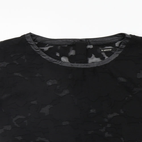 b.young Womens Black   Basic T-Shirt Size 8  - washable mark