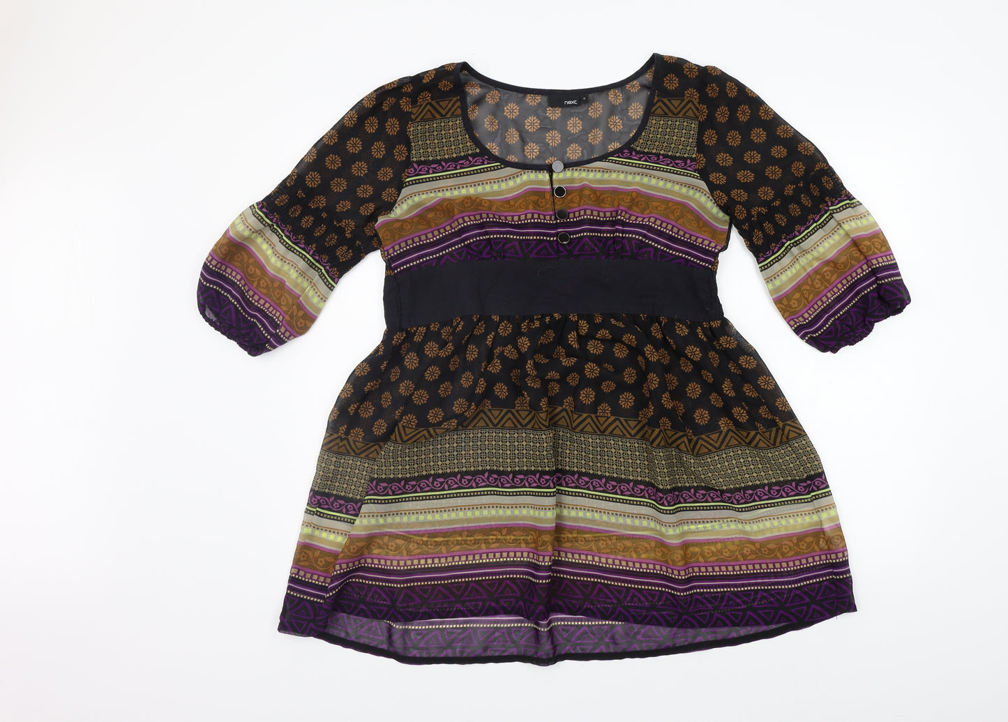 NEXT Womens Beige Geometric  A-Line  Size 12