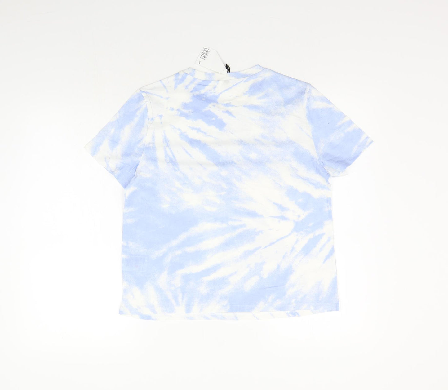 Divided Womens Blue Geometric  Basic T-Shirt Size M