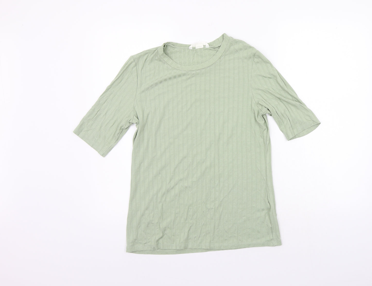 H&M Womens Green   Basic T-Shirt Size M