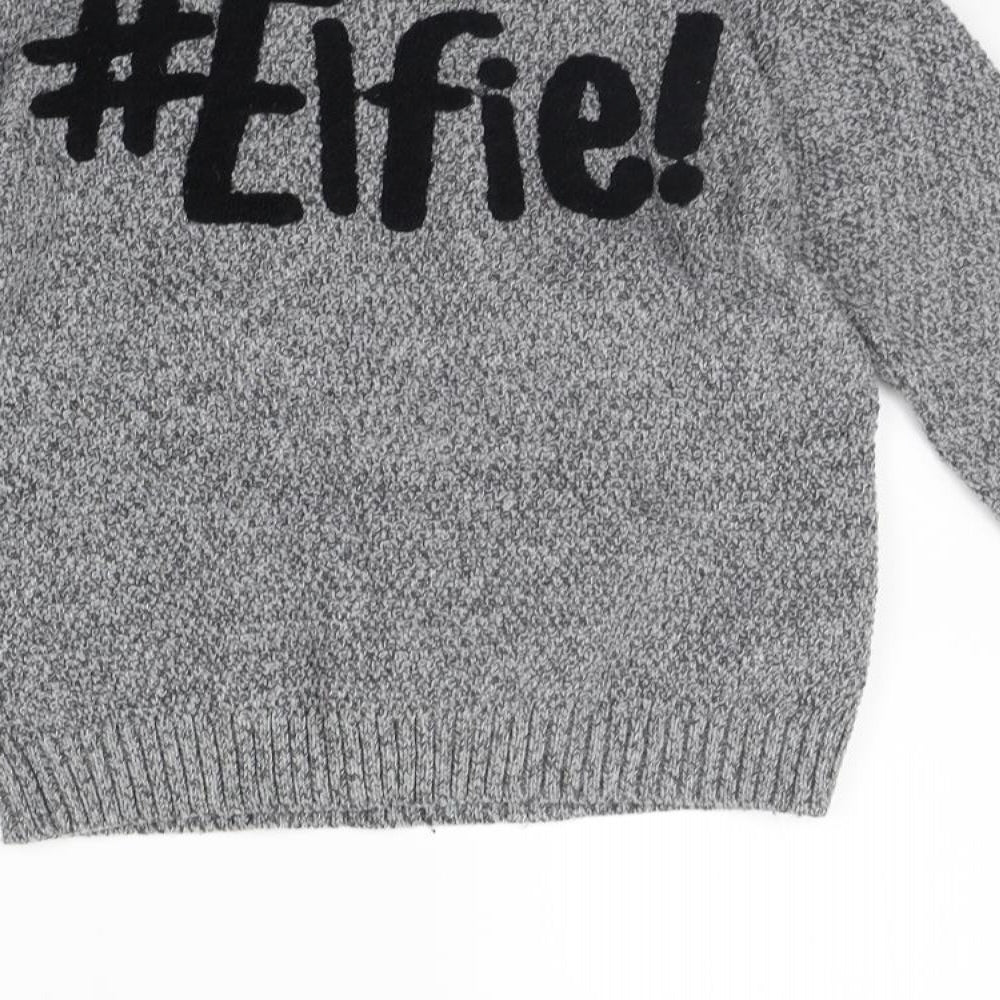 George Girls Grey   Pullover Jumper Size 9-10 Years  - Christams