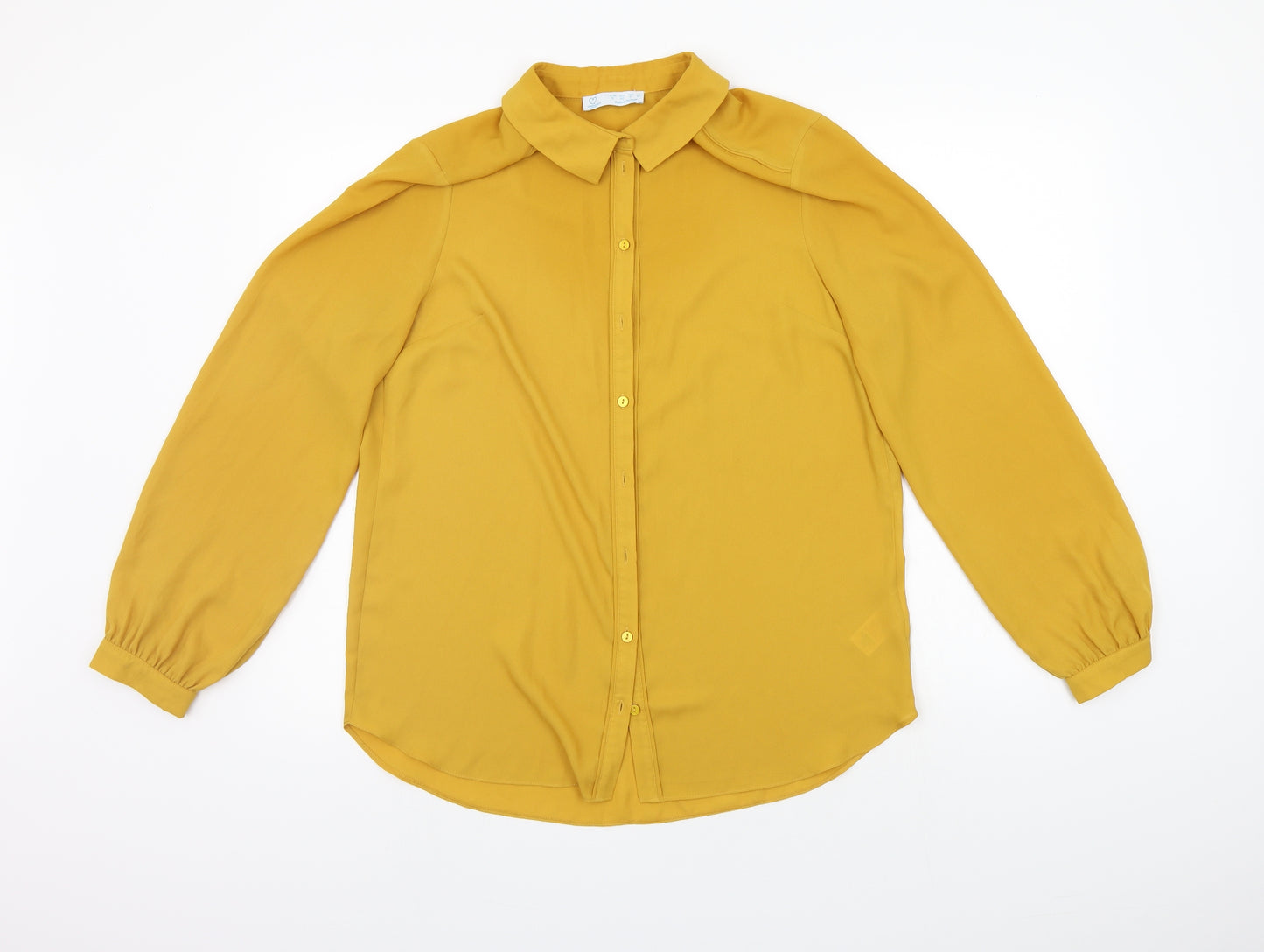 Primark Womens Yellow   Basic Button-Up Size 12