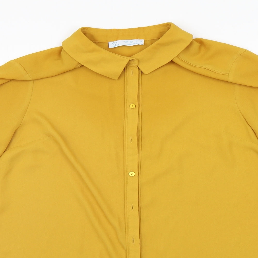 Primark Womens Yellow   Basic Button-Up Size 12