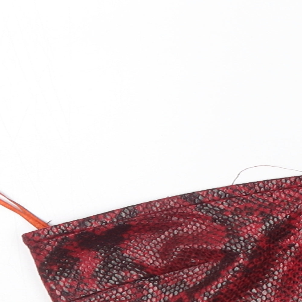 Missy Empire Womens Red Animal Print  Basic Tank Size 6