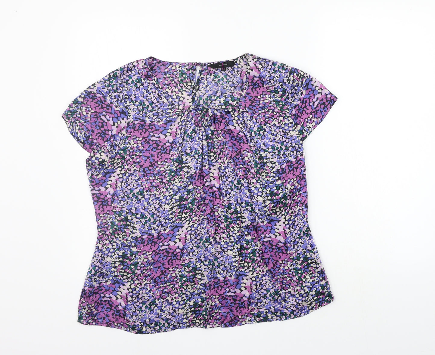 Jasper Conran Womens Purple Geometric  Basic T-Shirt Size 14