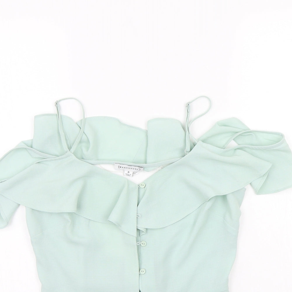 Warehouse Womens Green   Basic T-Shirt Size 8