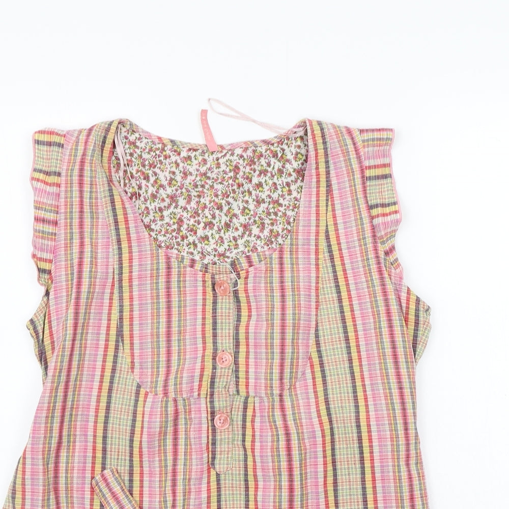 eVIE Womens Beige Striped  Basic T-Shirt Size 16
