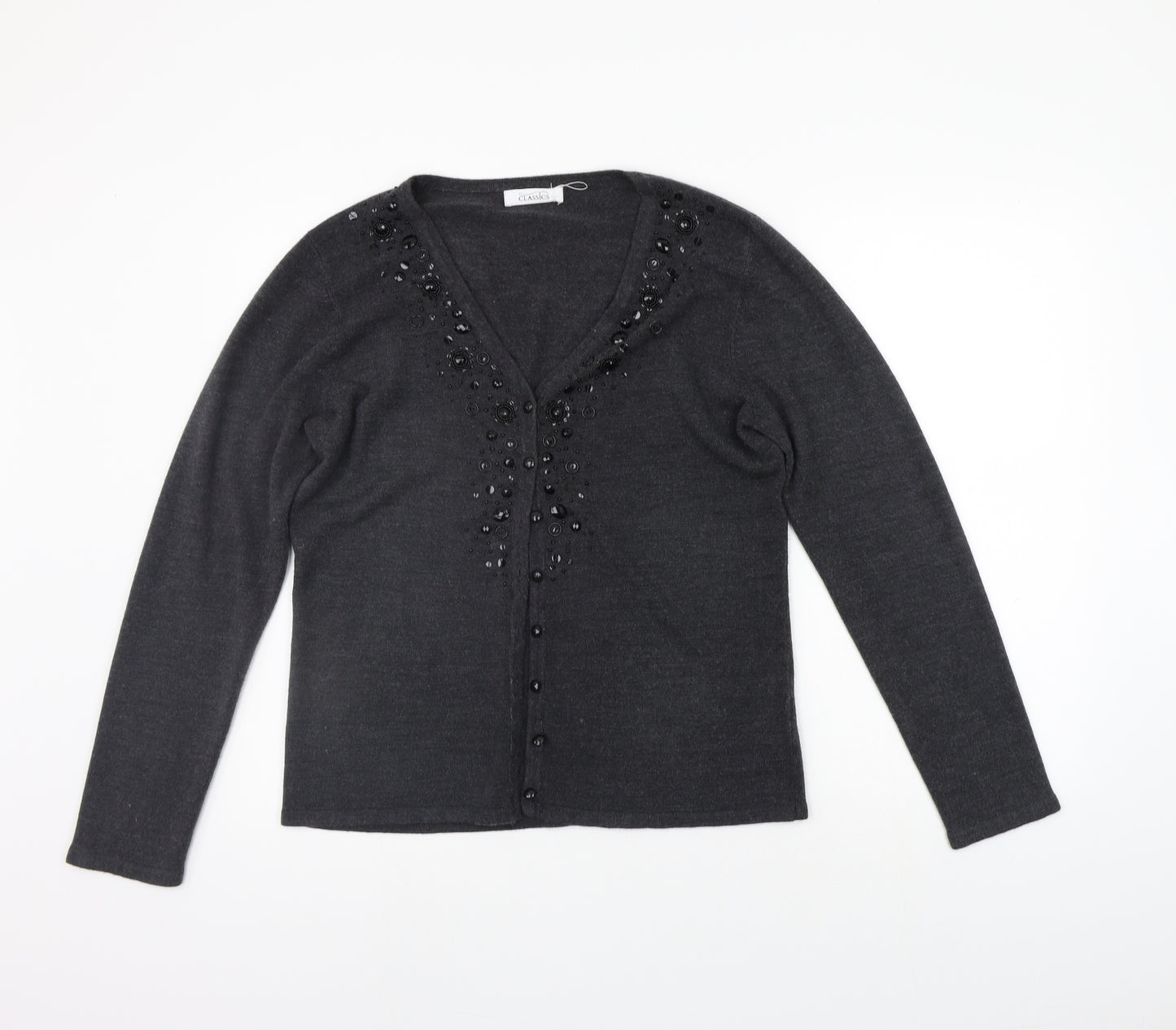 BHS Womens Grey   Cardigan Jumper Size 14