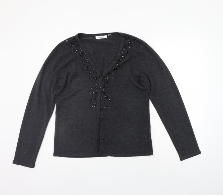 BHS Womens Grey   Cardigan Jumper Size 14