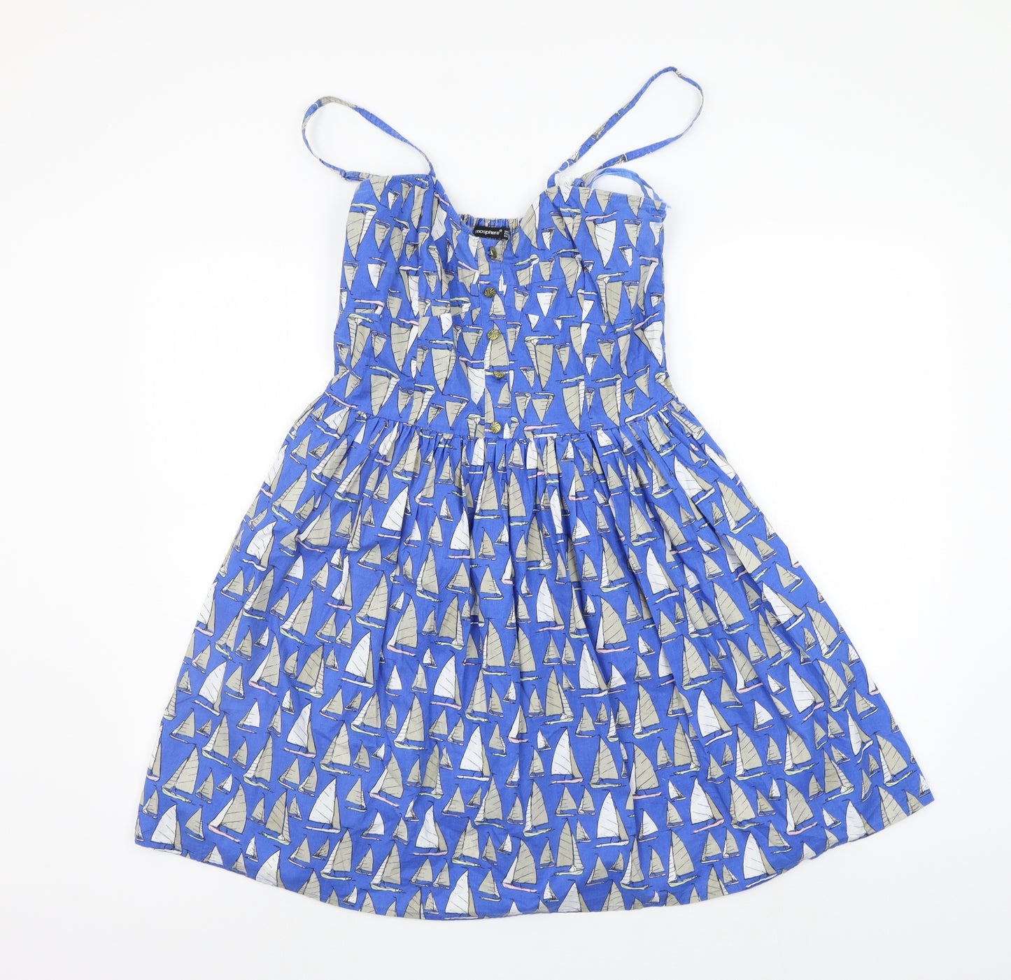 Atmophere Womens Blue Geometric  A-Line  Size 14