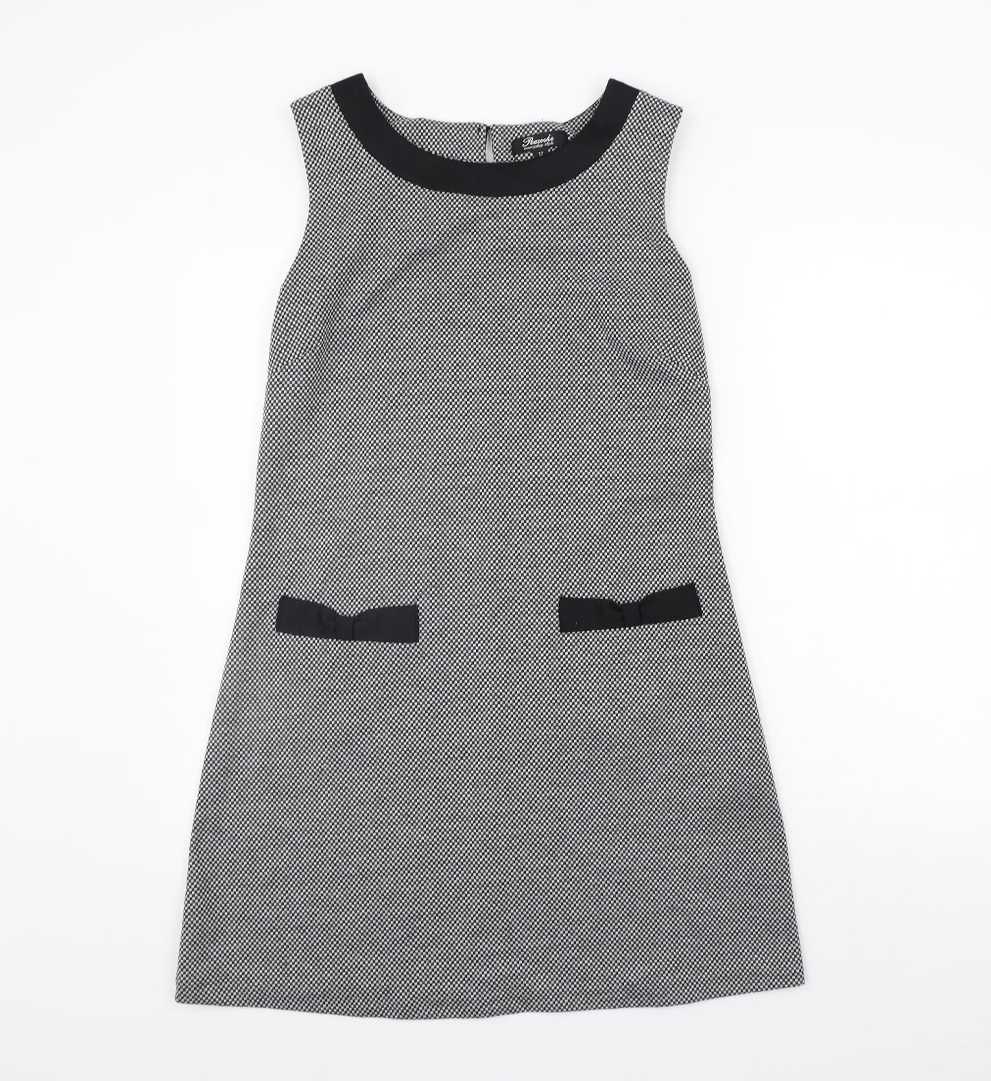 Peacocks Womens Grey Check  A-Line  Size 12