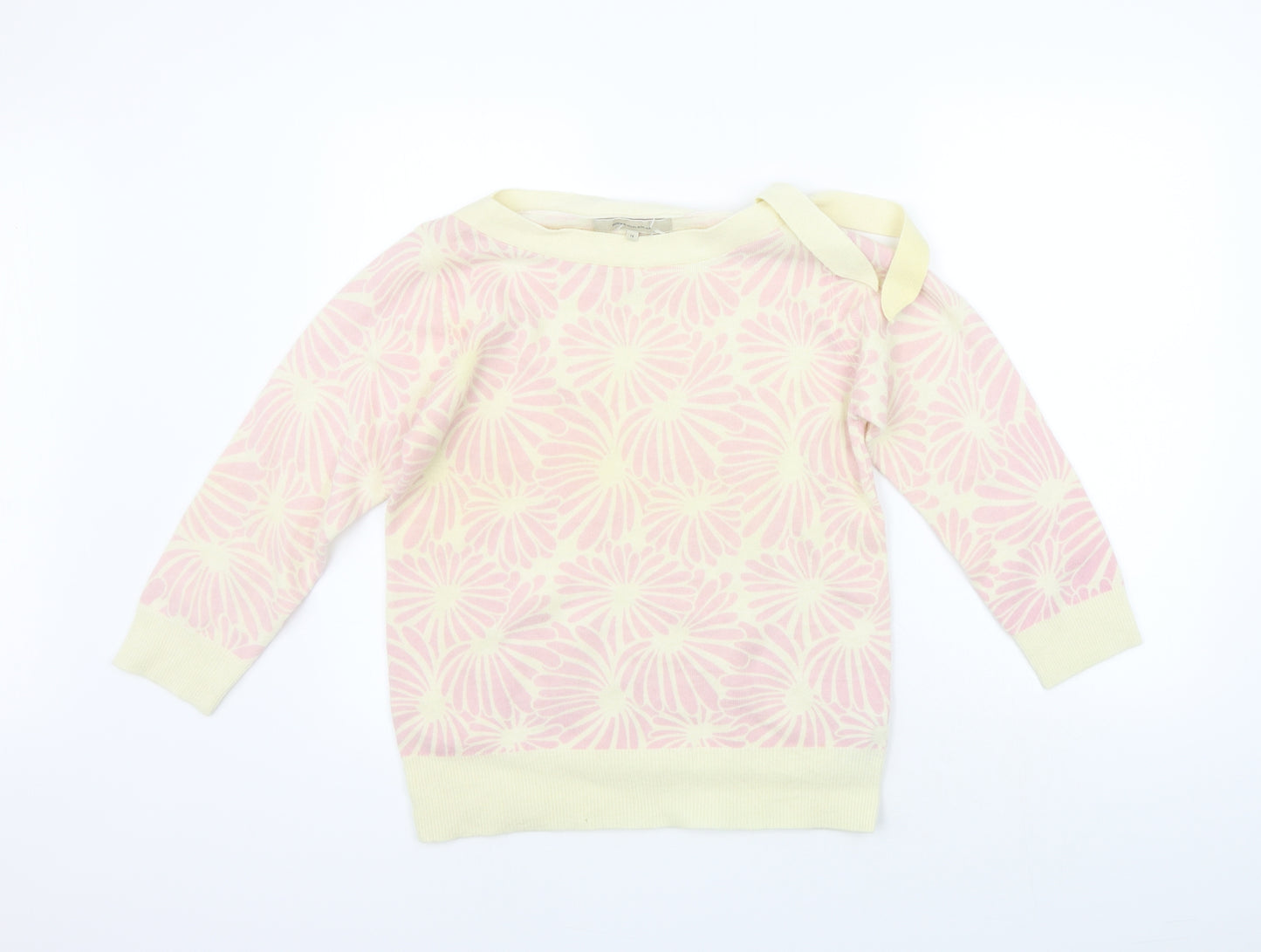 Rocha John Rocha Womens Beige Geometric  Pullover Jumper Size 14