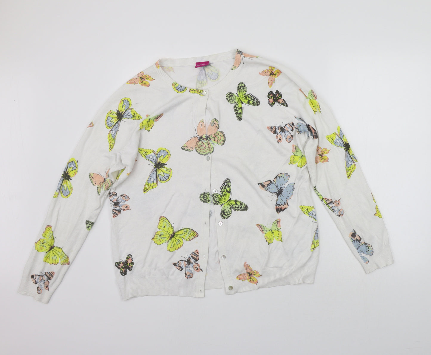 Together Womens Yellow Geometric  Cardigan Jumper Size 20  - BUTTERFLY