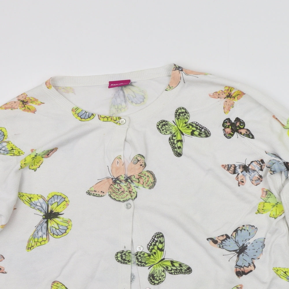 Together Womens Yellow Geometric  Cardigan Jumper Size 20  - BUTTERFLY