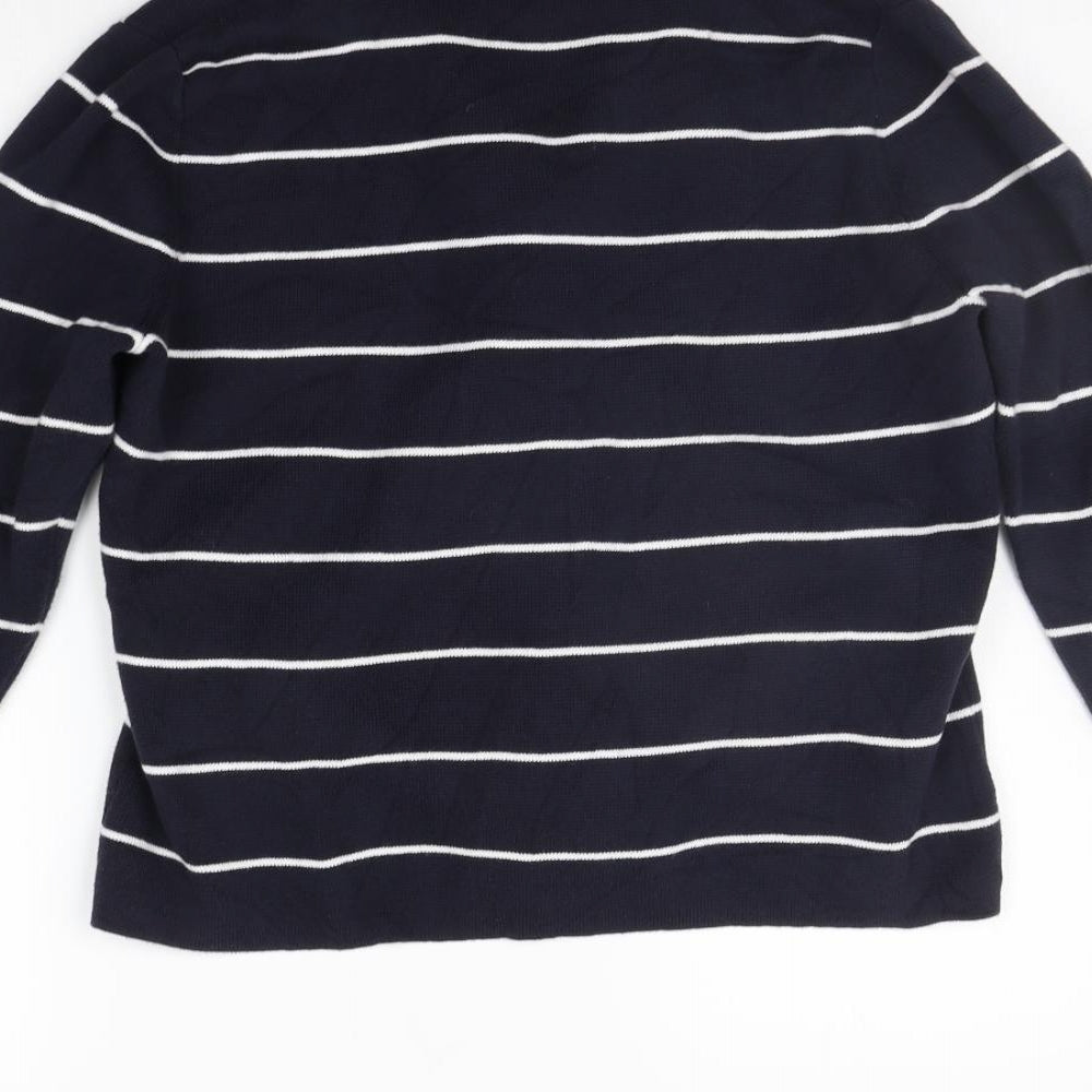 Phase Eight Womens Blue Striped  Cardigan Jumper Size 14