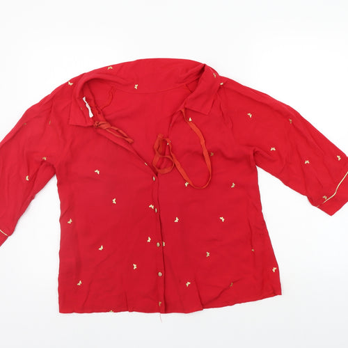 Grace & Mila Womens Red    Button-Up Size S