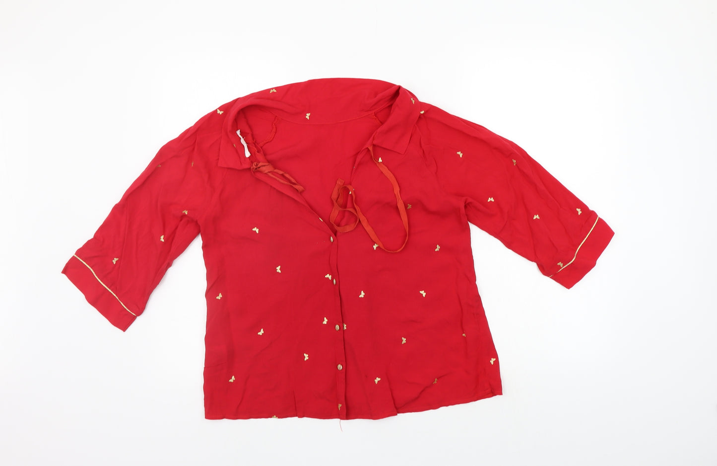 Grace & Mila Womens Red    Button-Up Size S