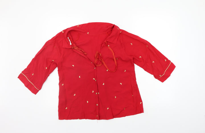 Grace & Mila Womens Red    Button-Up Size S