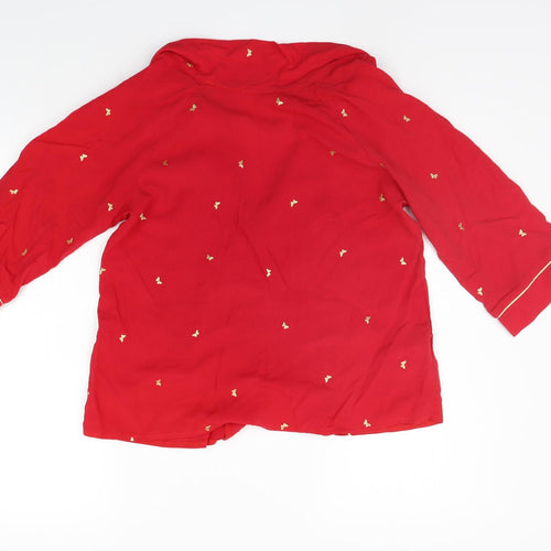 Grace & Mila Womens Red    Button-Up Size S