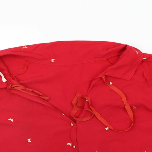 Grace & Mila Womens Red    Button-Up Size S