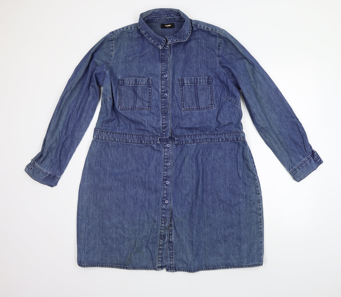 /Denim  Womens Blue   Shirt Dress  Size 18  - washable mark