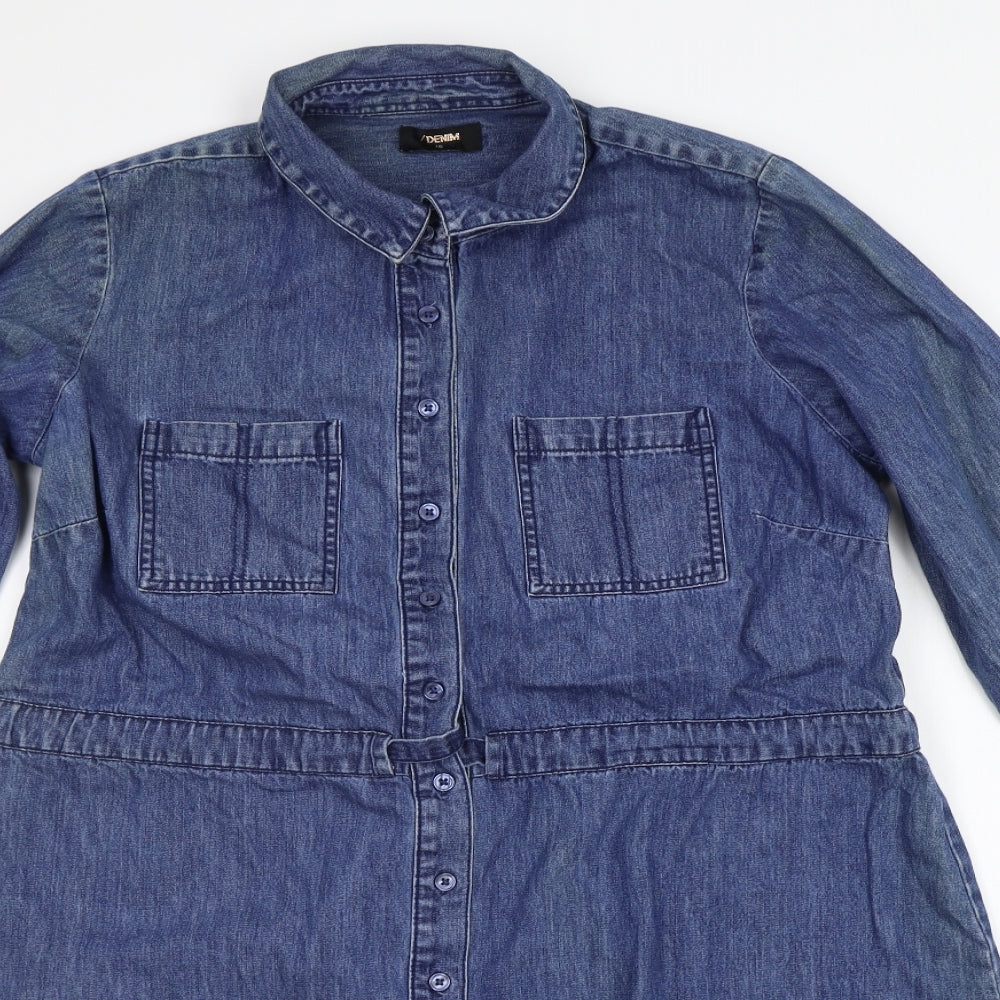 /Denim  Womens Blue   Shirt Dress  Size 18  - washable mark