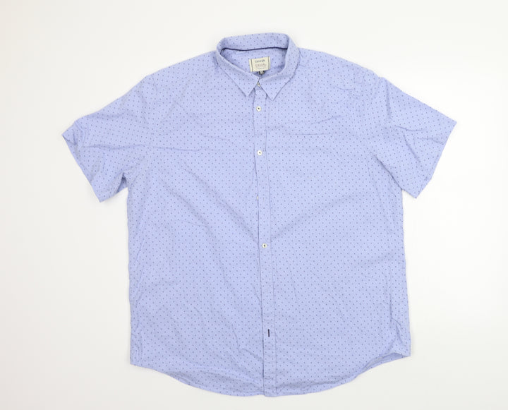 George Mens Blue Geometric Button-Up Size XL