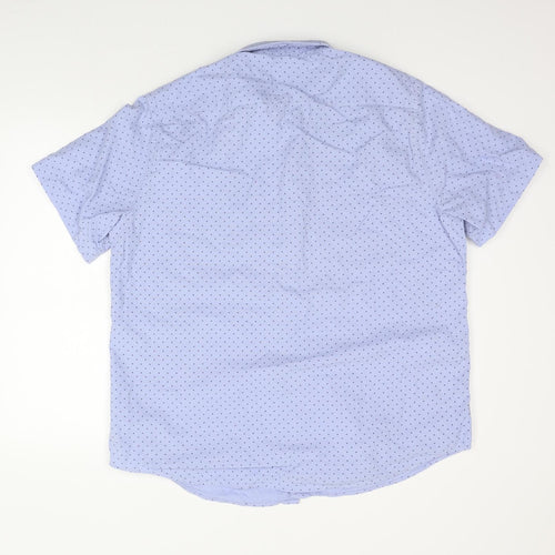George Mens Blue Geometric   Button-Up Size XL