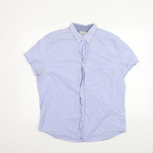 NEXT Mens Blue Check   Button-Up Size XL  - washable mark