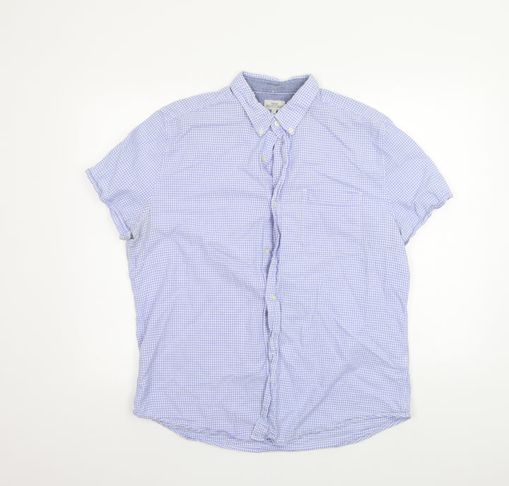 NEXT Mens Blue Check   Button-Up Size XL  - washable mark