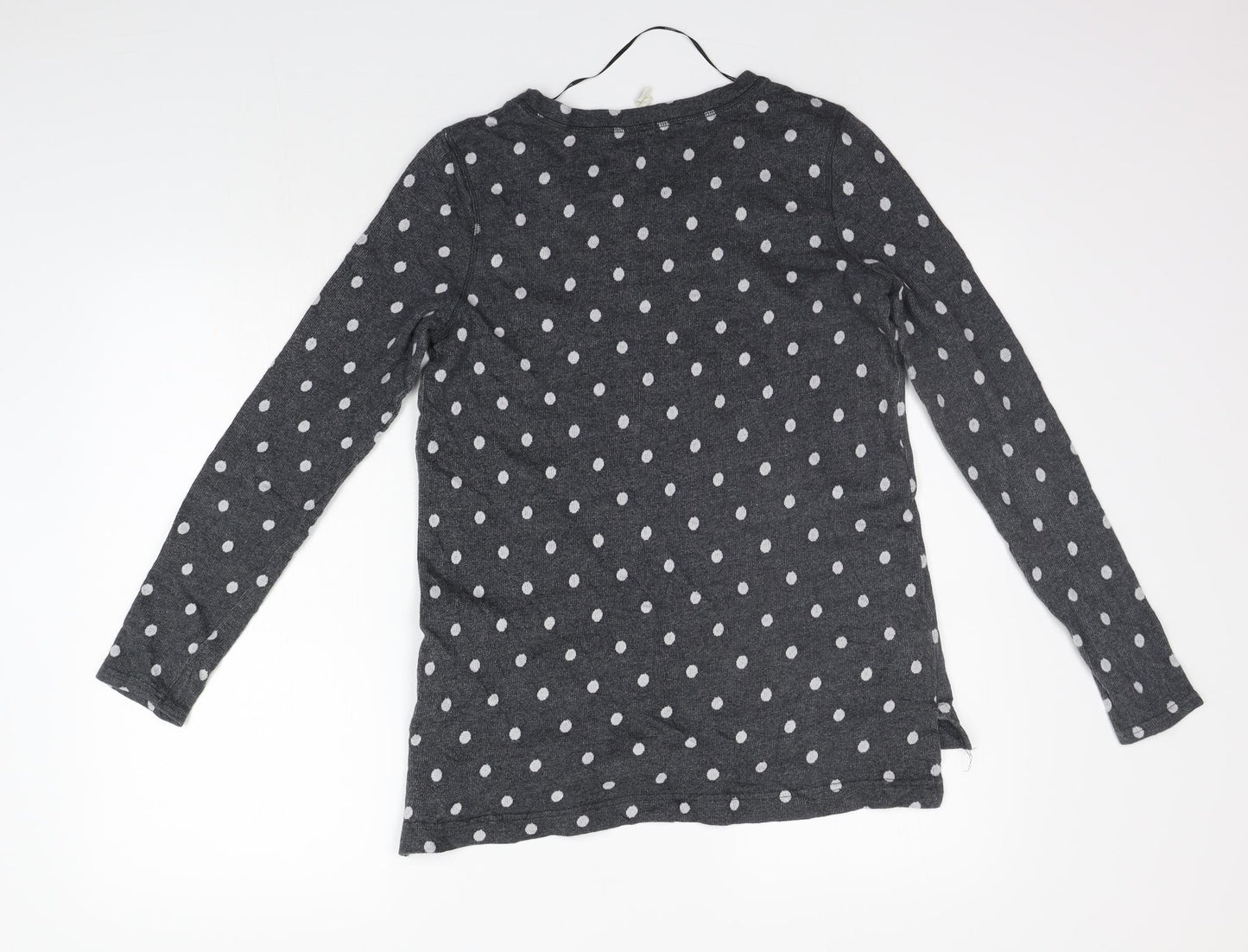 Pieses Womens Grey Polka Dot  Basic T-Shirt Size S