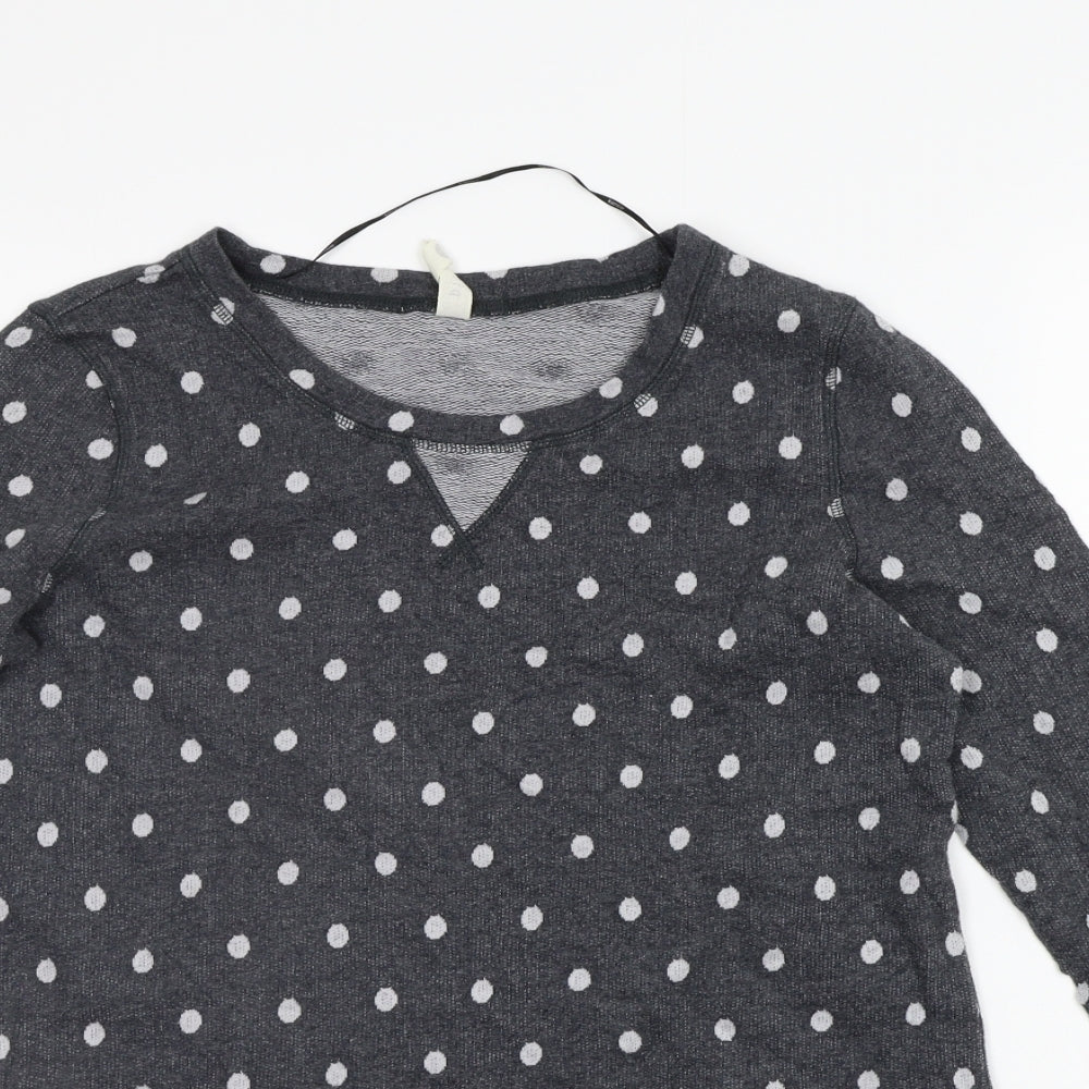 Pieses Womens Grey Polka Dot  Basic T-Shirt Size S